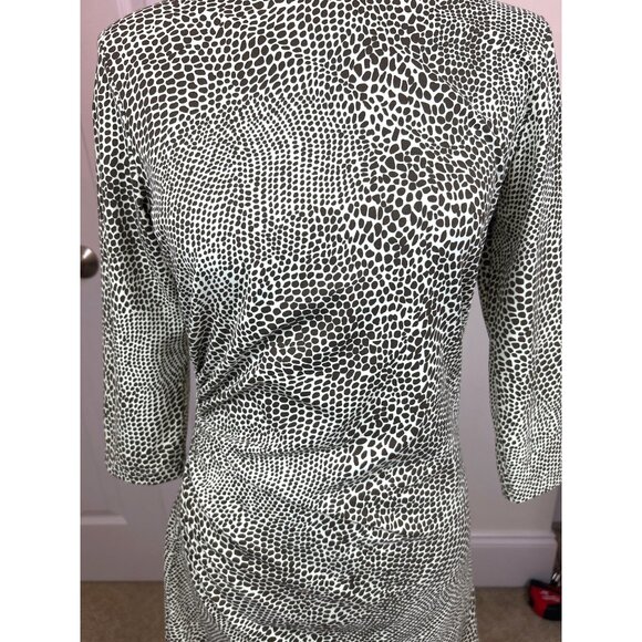 J. McLaughlin Side Ruched Stretch Tunic Top Women's S Python Print 3/4 Sleeve - Picture 9 of 12